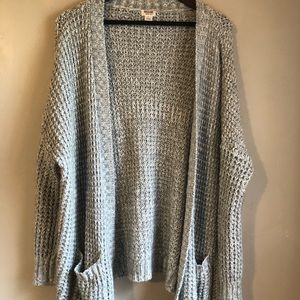 Oversized Gray Cardigan Sweater